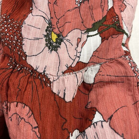 LOFT Babydoll Peasant Dress Floral Puff Sleeve Casual Cottagecore Pullover 12 - Picture 12 of 12